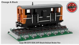 Lego BR ZUV/ZUA Shark Ballast Brake Van (1:48 Scale) (Orange & Black)