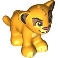 Lego Animal, Big Cat Cub with Medium Nougat Eyeshadows, Dark Pink Nose, Bright Light Yellow Nose, Toes print