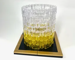 Whiskey Glass - Life-size replica with gold plated Coaster