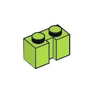 Brick Special 1 x 2 with Groove / Lime