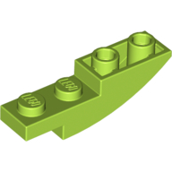 Lego Brick Curved Inverted 4 x 1 / Lime