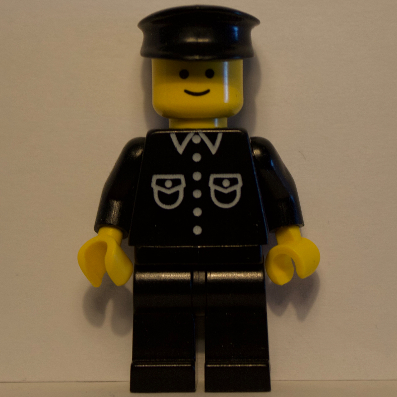 Lego Black Torso Shirt, Black Legs, Black Hat