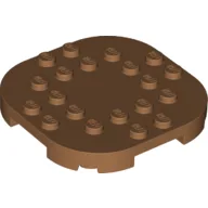 Plate Round Corners 6 x 6 x 2/3 Circle with Reduced Knobs / Medium Nougat