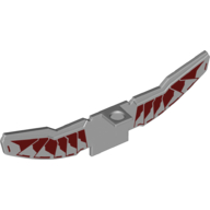 Lego Minifig Neckwear Wings with Four Studs and Dark Red Armor Panels Print (Falcon) / Light Bluish Gray