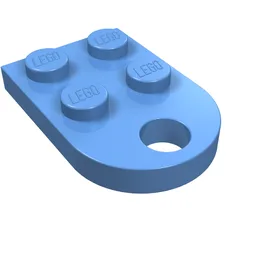 Plate Special 3 x 2 with Rounded End, Hole / Medium Blue