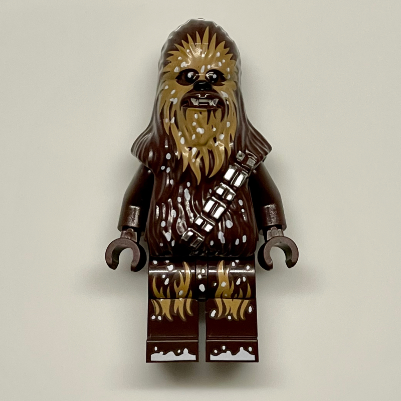 Lego Chewbacca - Dark Brown Torso with Medium Nougat, Snow Print