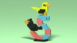 11027 Neon Birds 2 with Gummy Worm