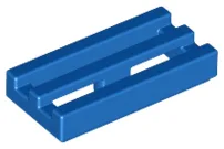 Tile Special 1 x 2 Grille with Bottom Groove / Blue