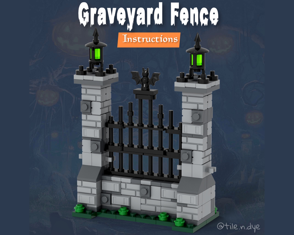 Lego Graveyard Fence - Lego Spooky Halloween moc