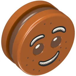 Minifig Head Special, Gingerbread Man / Dark Orange