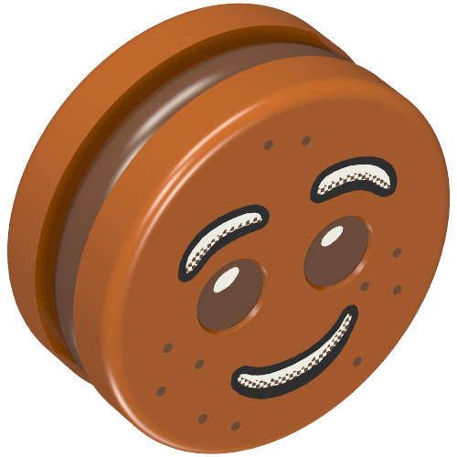 Lego Minifig Head Special, Gingerbread Man / Dark Orange