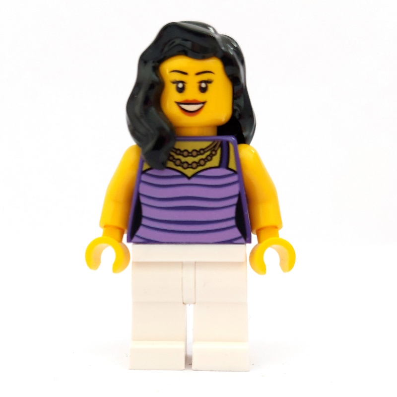 Lego Mom in Dark Purple and Medium Lavender Striped Top