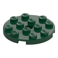 Plate Round 4 x 4 with Pin Hole / Dark Green