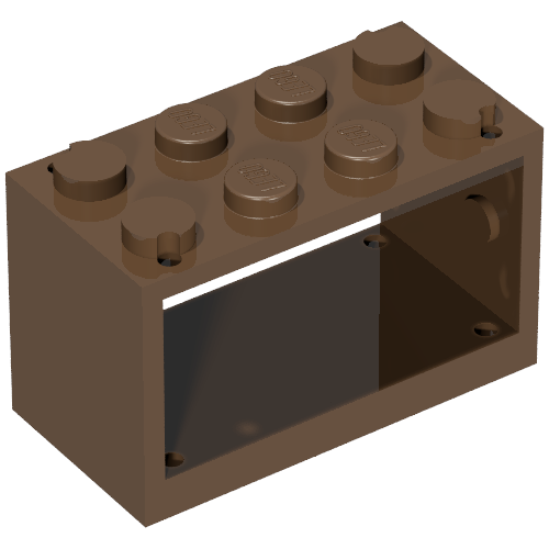 Lego String Reel 2 x 4 x 2 Holder With Closed Studs / Brown