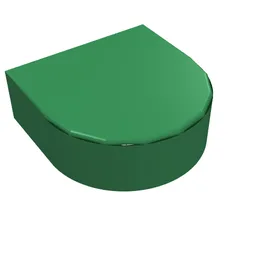 Tile Round 1 x 1 Half Circle / Green