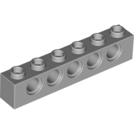 Lego Technic Brick 1 x 6 [5 Pin Holes] / Light Bluish Gray