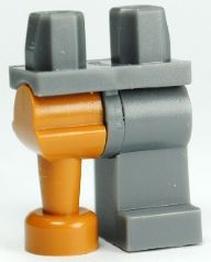 Lego Hips and 1 Dark Bluish Gray Left Leg, 1 Medium Nougat Pirate Peg Leg
