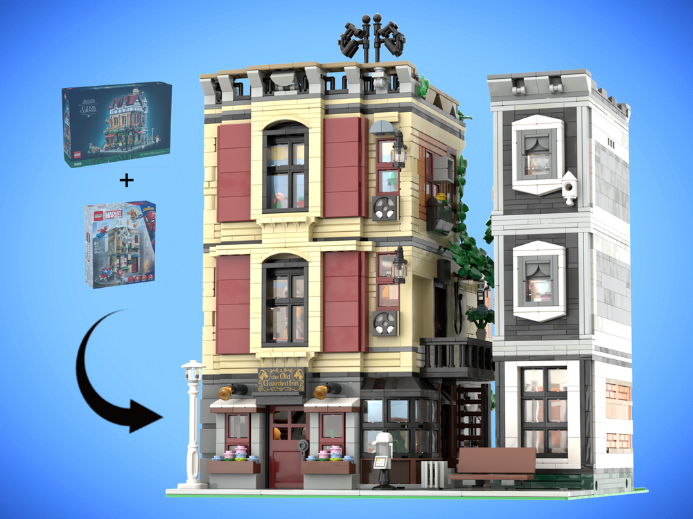 Lego Spider-Man / Peter Parker’s Apartment Modular and Shop - Alternate Build of Tudor Corner and 76317