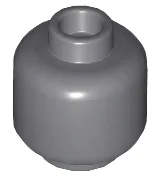 Minifigure, Head (Plain) / Dark Bluish Gray