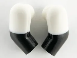 Arm, (Matching Left and Right) Pair with Molded White Short Sleeves Pattern / Black