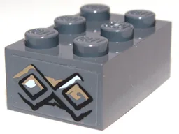 Brick 2 x 3 with Diamond Bricks with White Highlights on Both Diamonds Pattern on End (Sticker) - Set 9473