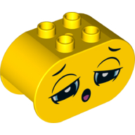 Lego Duplo Brick 2 x 4 x 2 Rounded Ends with Sleepy Face, Half Closed Eyes, Yawn