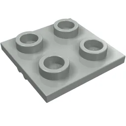 Wheel Holder 2 x 2 Thin with Clips, Plane Single / Light Gray