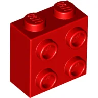 Brick Special 1 x 2 x 1 2/3 with 4 Studs on 1 Side / Red