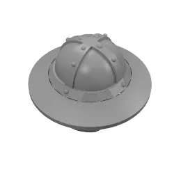 Helmet with Chinstrap and Wide Brim / Pearl Dark Gray