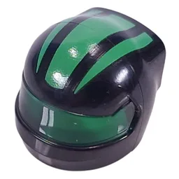 Helmet, Formula 1 with Trans-Green Visor Pattern and Bright Green Stripes Print