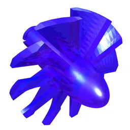 Jet Engine Fan with 10 Blades and Technic Pin / Trans-Purple