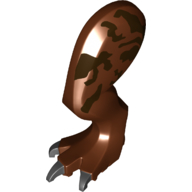 Lego Animal Body Part, Dinosaur, Tyrannosaurus Rex Leg, Left, with Pin, Dark Brown Markings Print / Reddish Brown