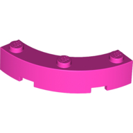 Lego Brick Round Corner 4 x 4 Macaroni Wide with 3 Studs / Dark Pink
