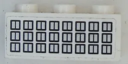 Brick 1 x 3 with 24 Silver Windows with Dark Blue Outlines Pattern (Sticker) - Sets 40227 / 40318