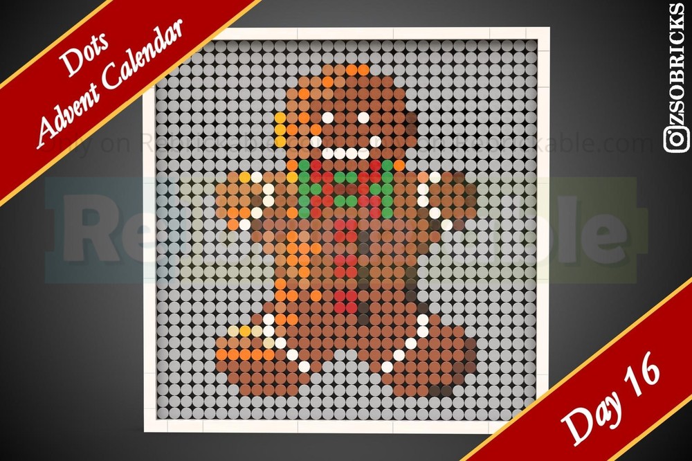 Lego Day 16 - Gingerbread Man - Dots Advent Calendar