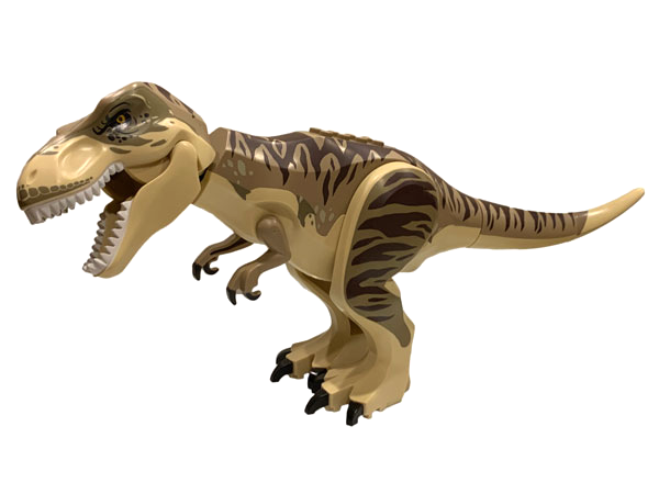 Lego Dinosaur Tyrannosaurus rex with Dark Tan Back, Dark Brown Markings and White Teeth