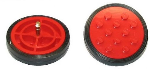 Lego Wheel with 12 Studs and Metal Axle Cam for Motor with Black Tire Smooth - Large Solid (715a / 36)