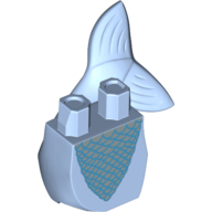 Lego Tail, Mermaid Curved with Silver Scales Print