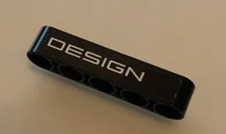 Technic, Liftarm Thick 1 x 5 with White 'DESIGN' on Black Background Pattern (Sticker) - Set 42096