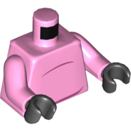 Lego Torso Belly Bump Print, Bright Pink Arms, Black Hands / Bright Pink