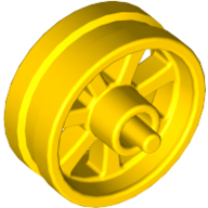 Lego Wheel Centre 15 x 6 City Motorcycle with Stub Axles / Yellow