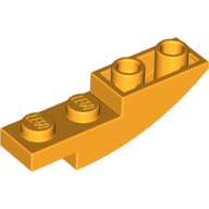 Lego Brick Curved Inverted 4 x 1 / Bright Light Orange