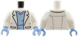 Torso Labcoat, Light Nougat Neck, Bright Light Blue Scrubs Shirt Pattern / White Arms / Bright Light Blue Hands