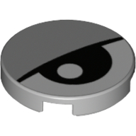 Lego Tile Round 2 x 2 with Bottom Stud Holder with Eye and Eyelid Print