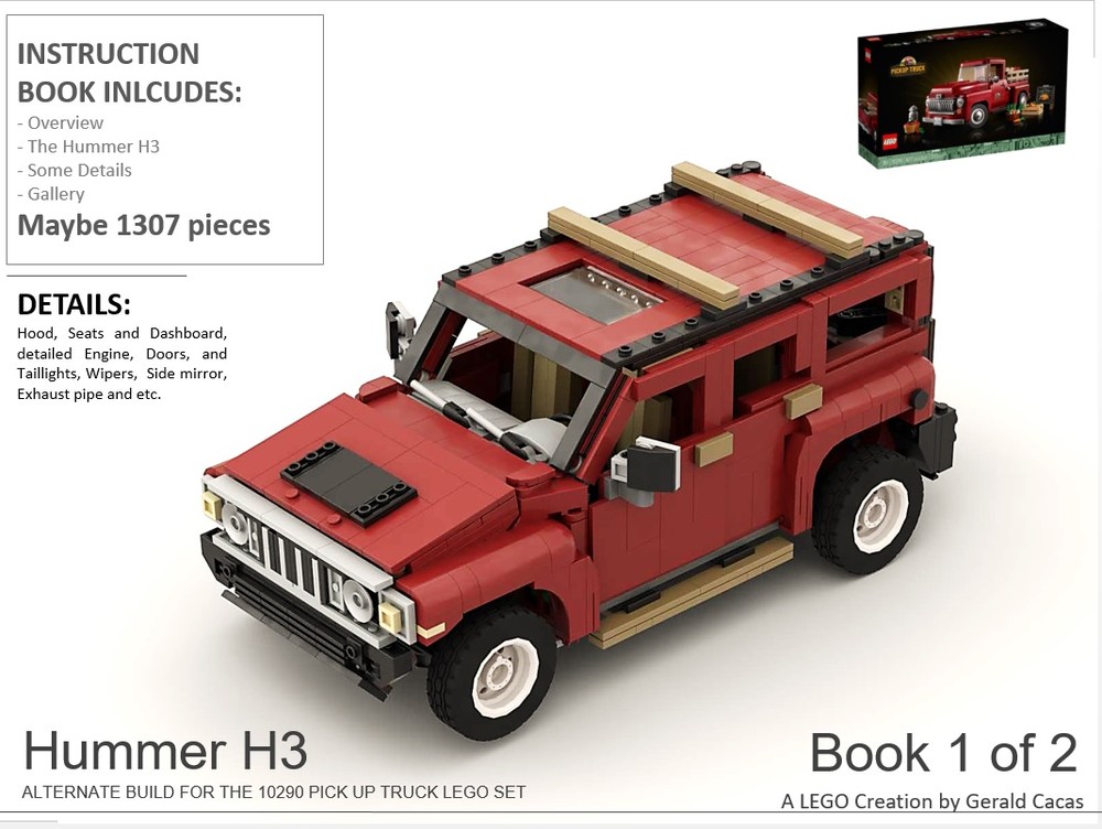 Lego Hummer H3: Pick-up Truck 10290 Lego Set Alternate Build