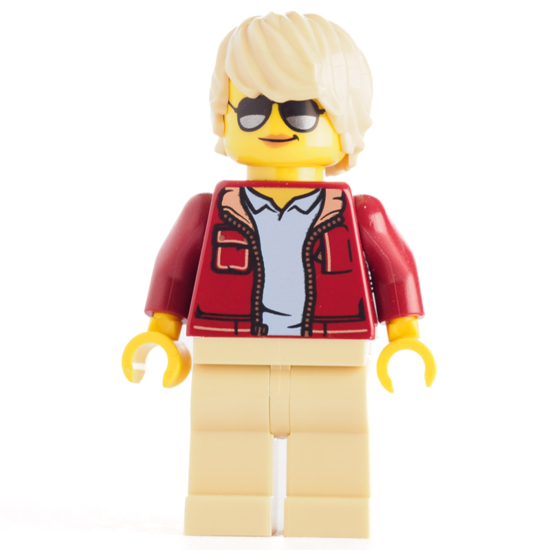 Lego Dark Red Torso, Tan Legs, Tan Hair