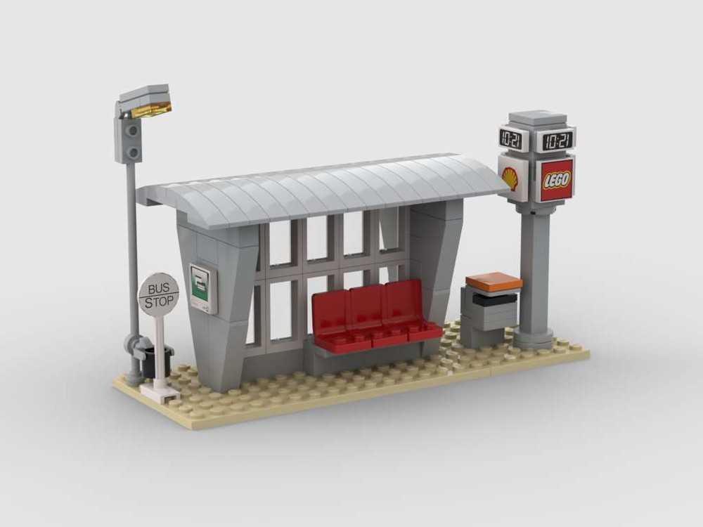 Lego 60iger Jahre Bushaltestelle - 1960s bus stop