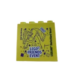 Brick 2 x 4 x 3 with 'LEGO Friends Event', Legoland Deutschland Resort', '2017' Print / Yellow