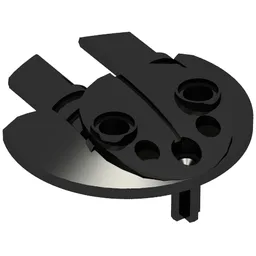 Large Figure Shield 5 x 5 with Dual Round Prongs / Black