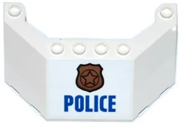 Windscreen 5 x 8 x 2 with Copper Badge and Blue 'POLICE' Pattern (Sticker) - Set 60129
